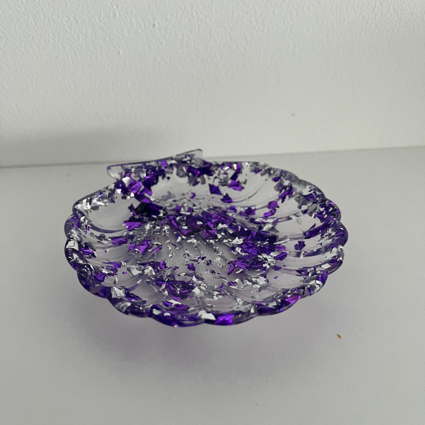 Vide poche coquillage Violet et Argenté