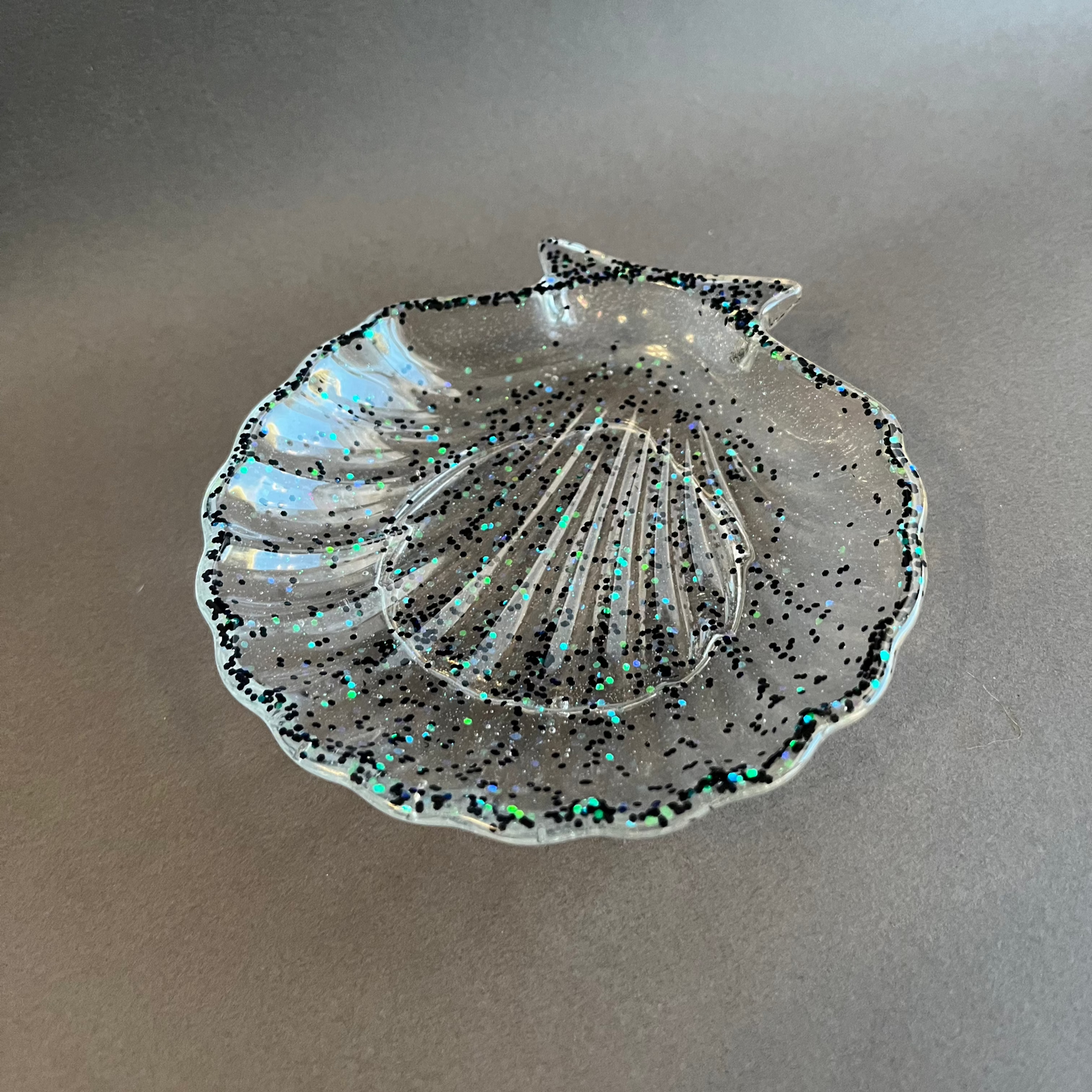 Vide poche coquillage Noir pailletée