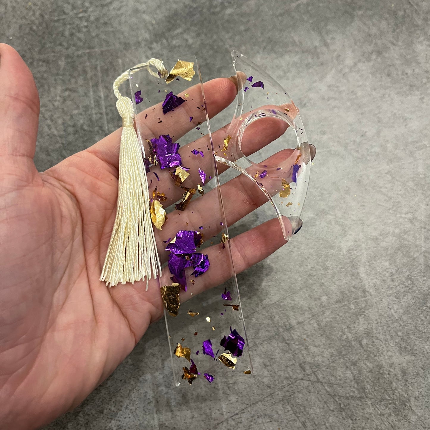 Duo marque page + bague de lecture Violet et Cuivré