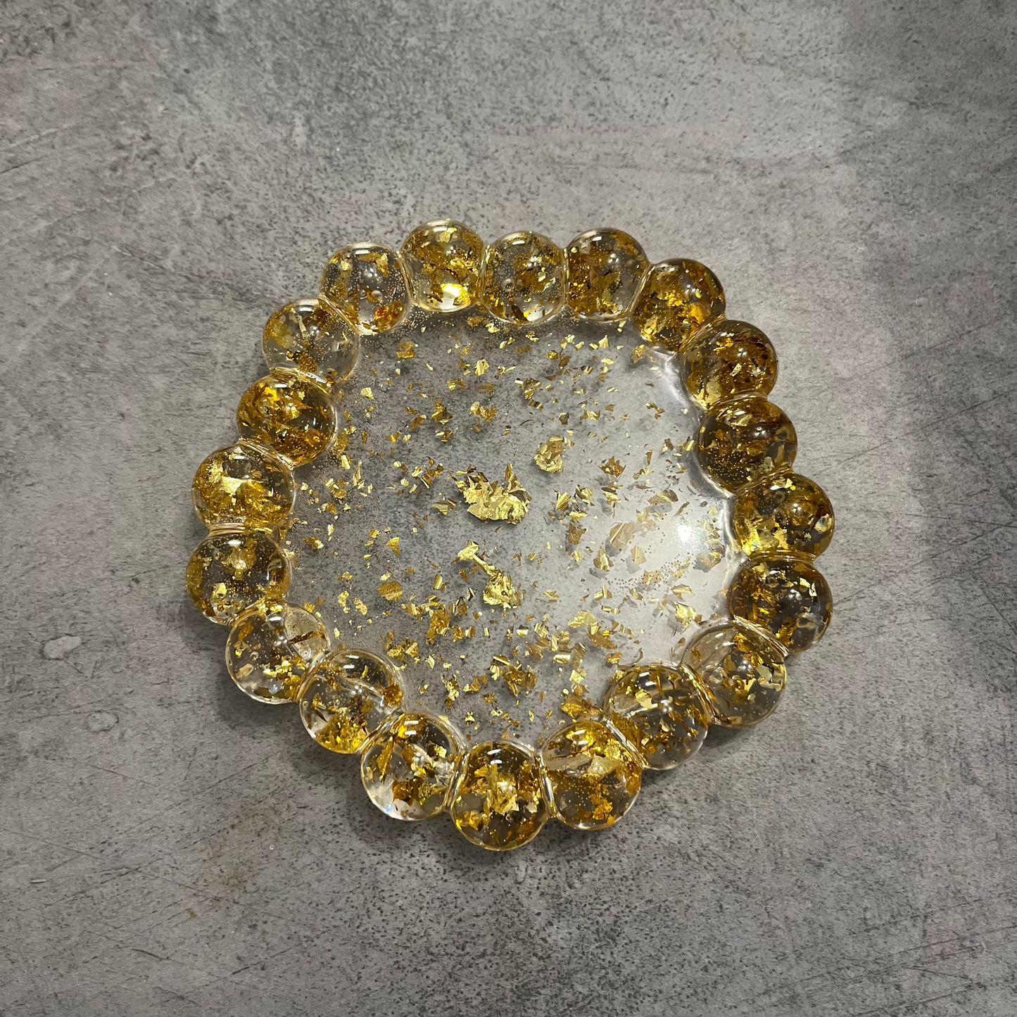 Vide poche fleur bulle Or