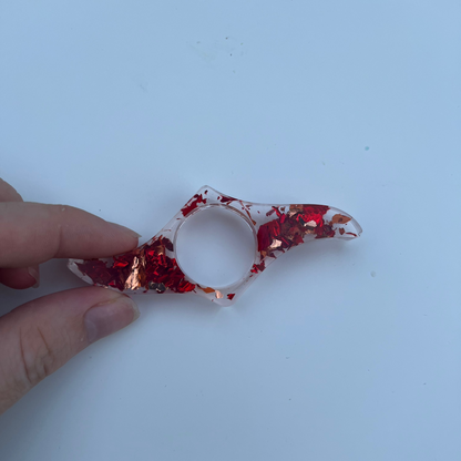 Bague de lecture rouge et champagne