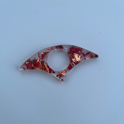 Bague de lecture rouge et champagne