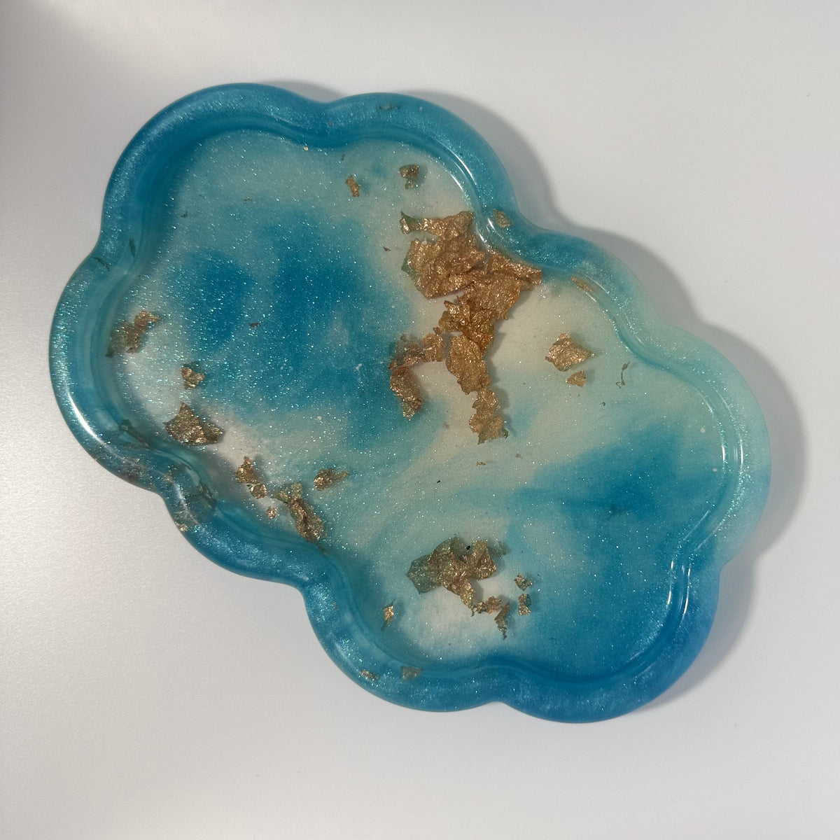 Grand plateau bleu et or