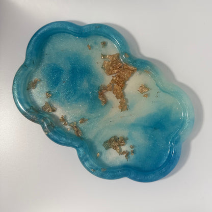 Grand plateau bleu et or