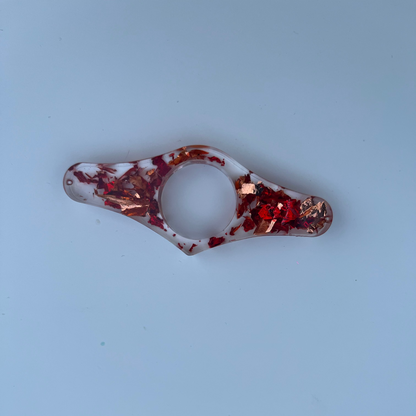 Bague de lecture rouge et champagne