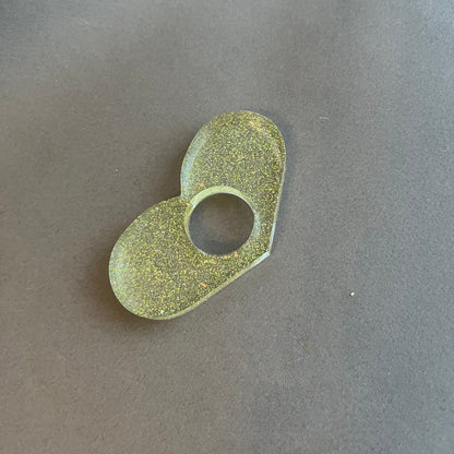 Bague de lecture paillettes vertes et or