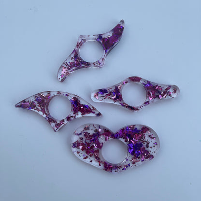 Bague de lecture violet et rose
